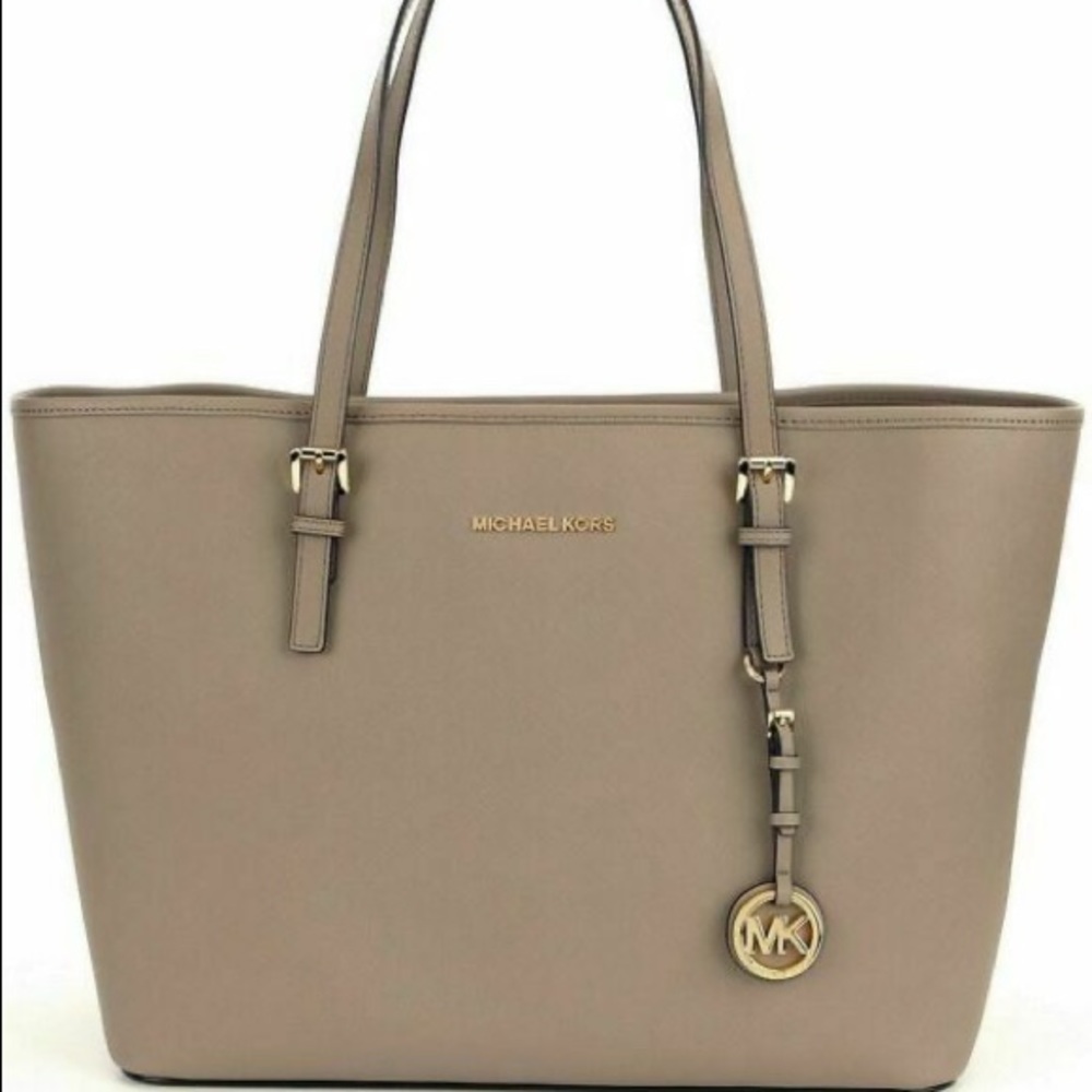 Michael Michael Kors Grey Saffiano Jet Set Tote